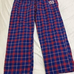 NFL New York Giants Blue and Red Plaid Sleepwear Womens Size 2XL